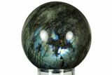 Flashy, Polished Labradorite Sphere - Great Color Play #232434-1